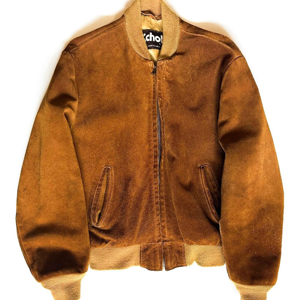 Schott NYC Mens Suede Bomber Jacket Size Medium